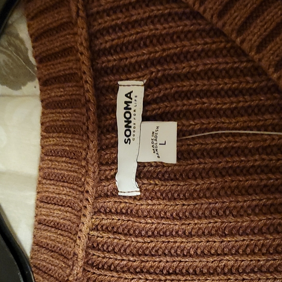 🆕️ Sonoma Women's V-neck Brown Sweater Size Large - Picture 4 of 5